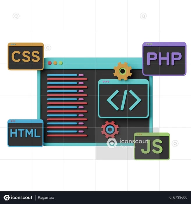 Coding  3D Illustration
