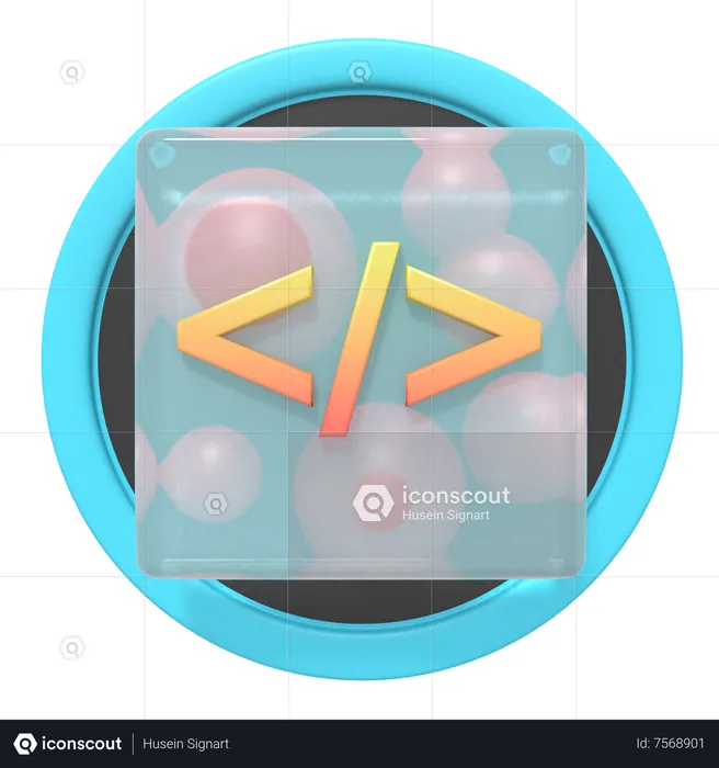 Coding Button  3D Icon