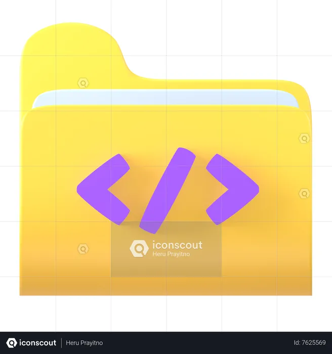 Coding Folder  3D Icon