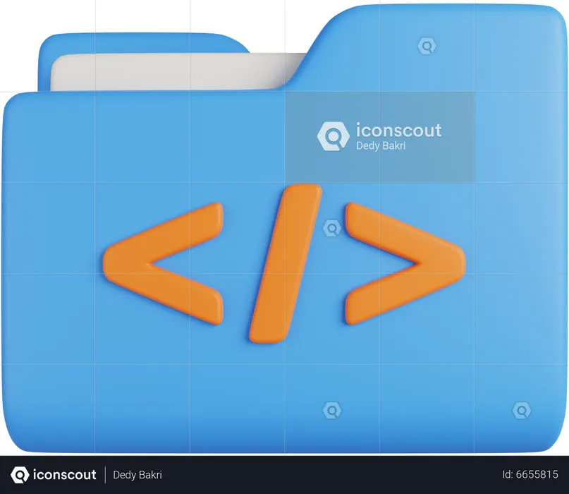 Coding Folder  3D Icon