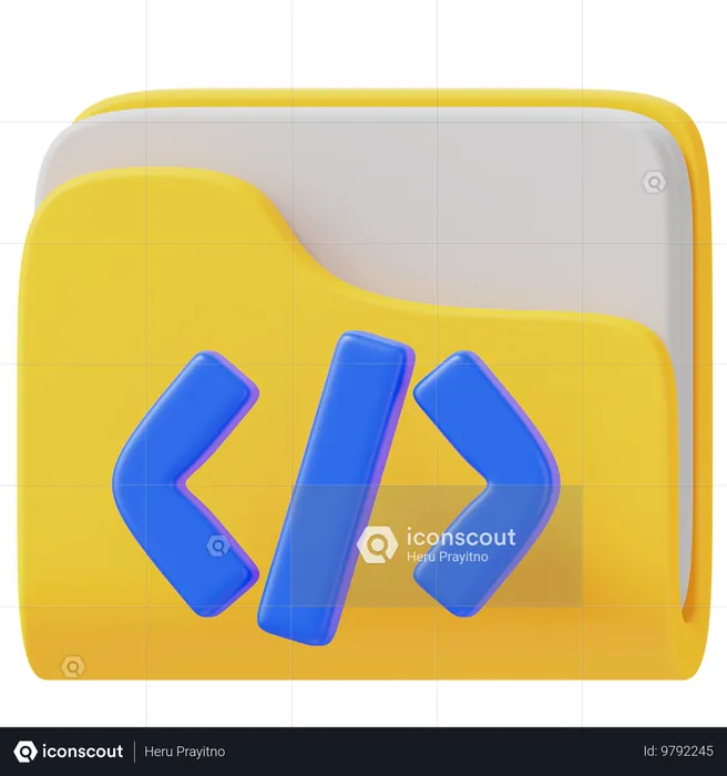 Coding Folder  3D Icon