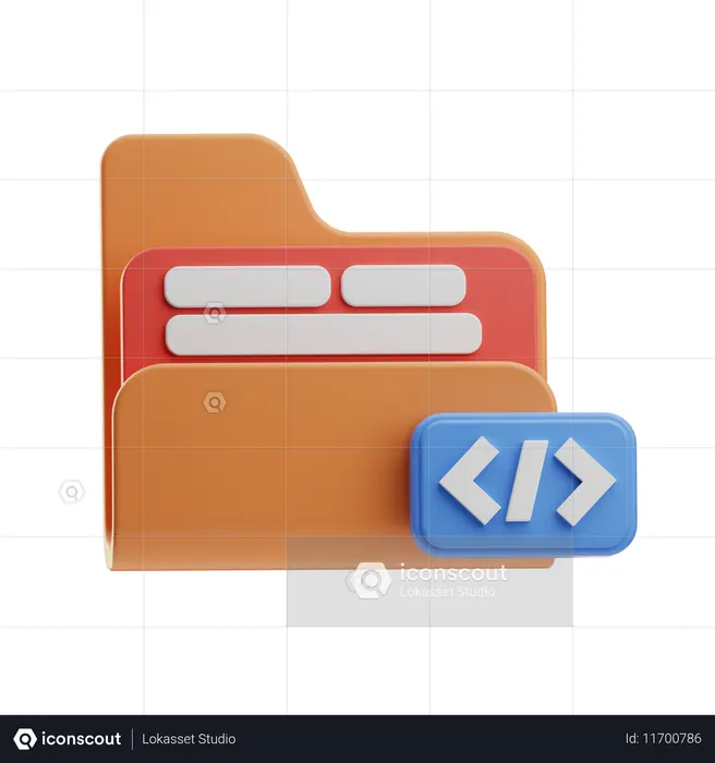 Coding Folder  3D Icon
