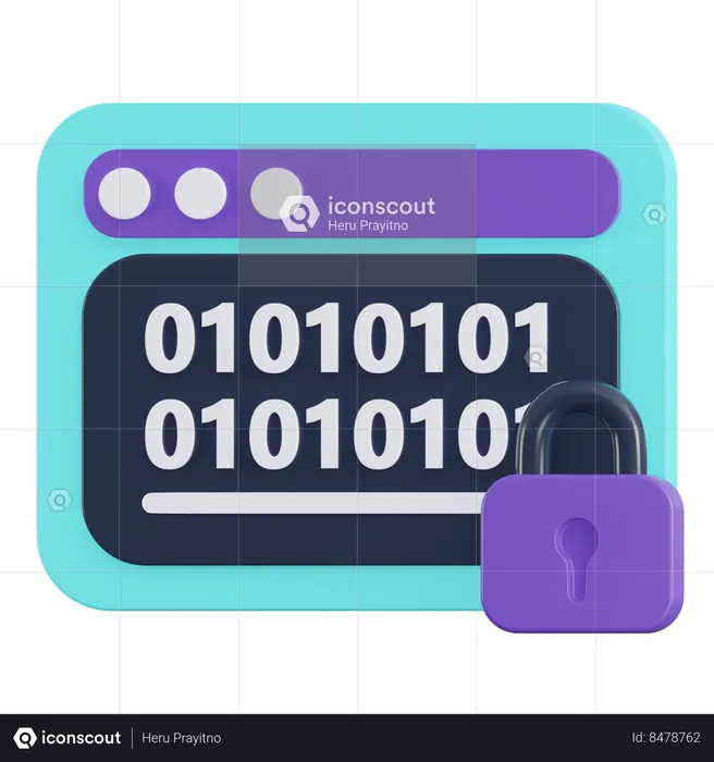 Coding Lock  3D Icon