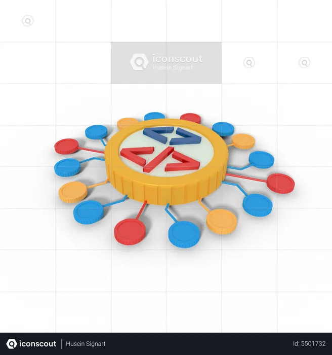 Coding Network  3D Icon