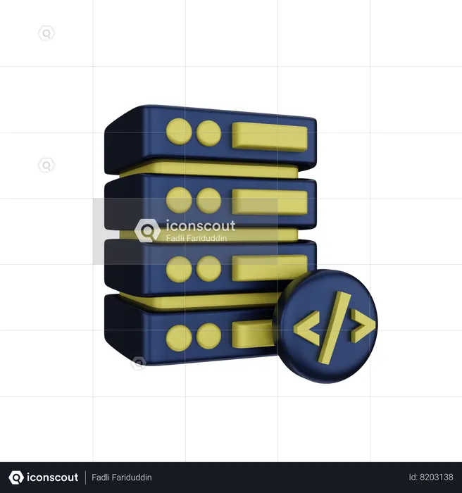 Coding Server 3D Icon download in PNG, OBJ or Blend format
