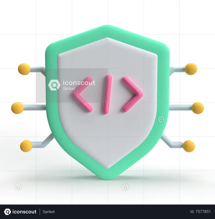 Coding Shield  3D Icon