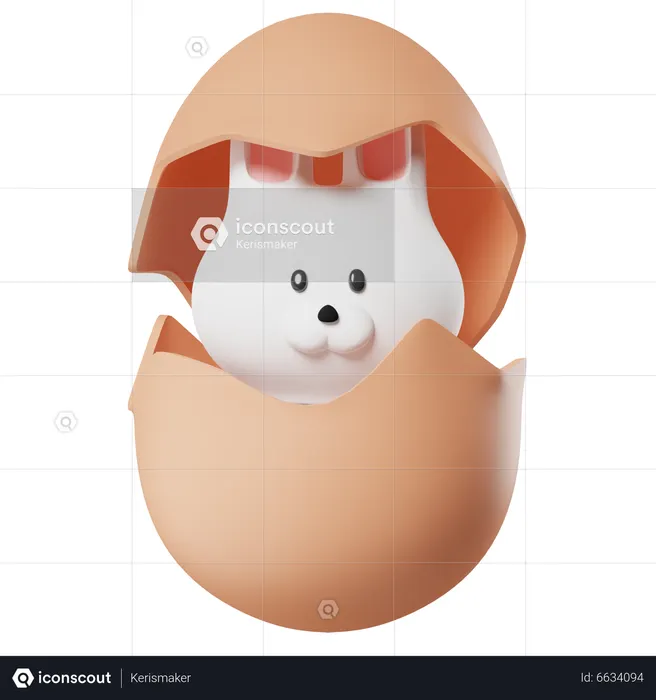 Coelho no ovo  3D Icon