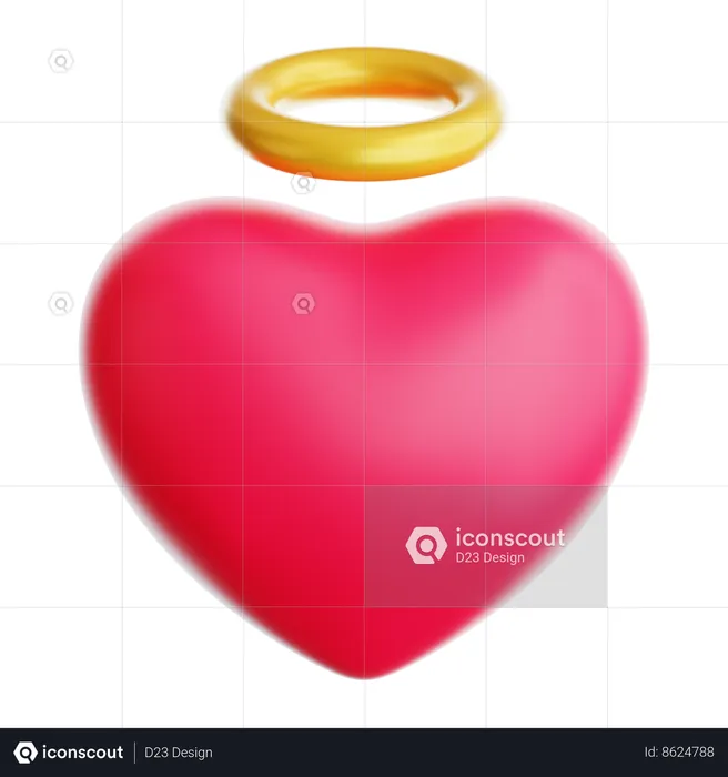 Ange coeur  3D Icon