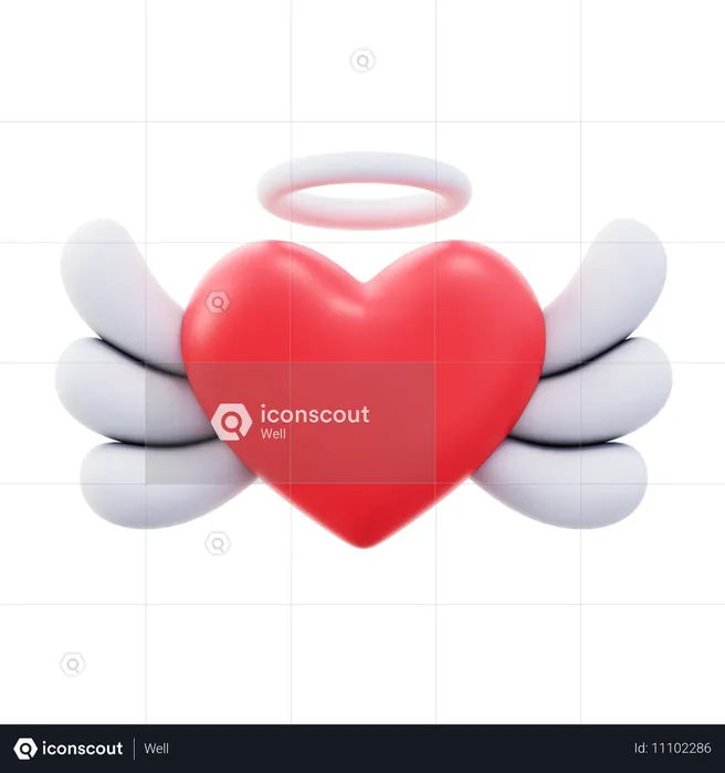 Ange coeur  3D Icon