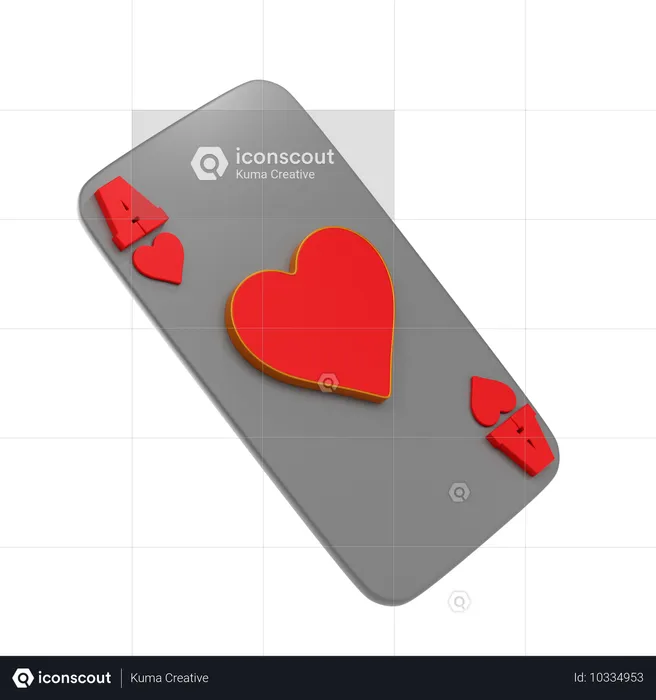 Carte As de coeur  3D Icon