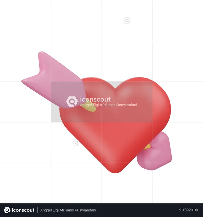 Coeur avec flèche  3D Icon