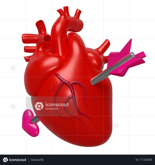 Coeur avec flèche  3D Icon