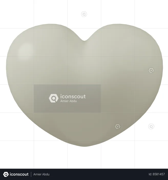 Coeur blanc  3D Icon