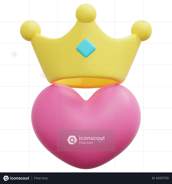 Coeur couronné  3D Icon