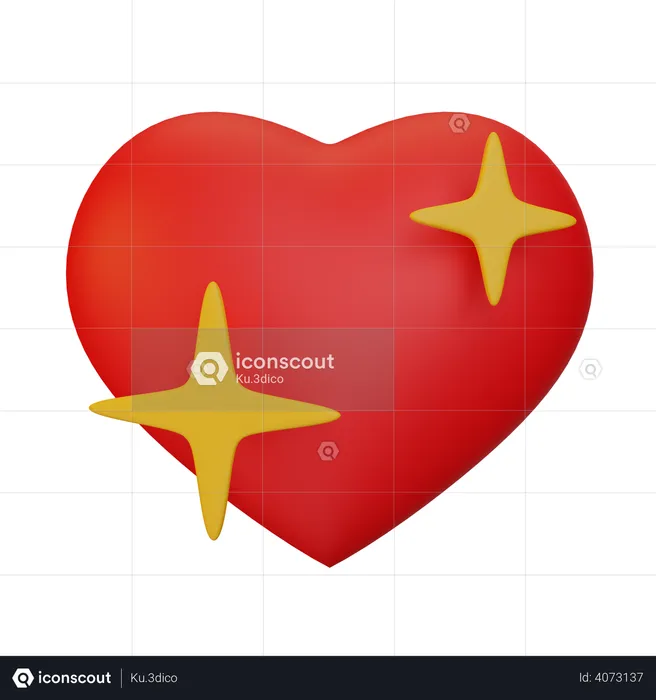 Coeur pétillant  3D Icon