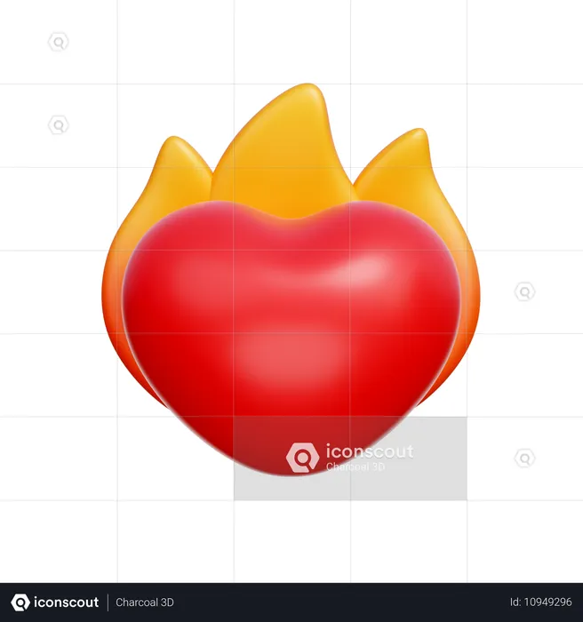 Feu du coeur  3D Icon