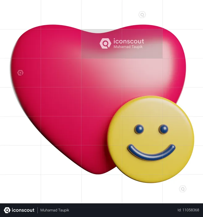 Coeur heureux  3D Icon