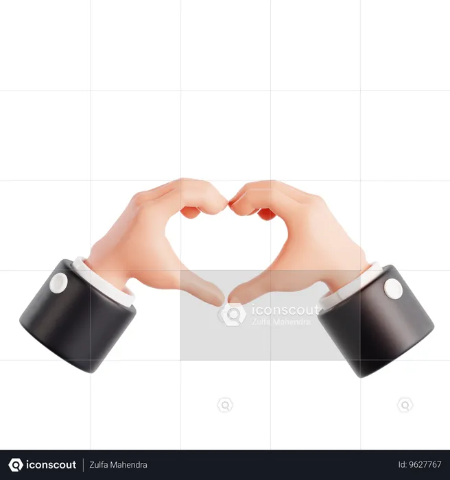 Geste de la main du coeur Emoji 3D Icon