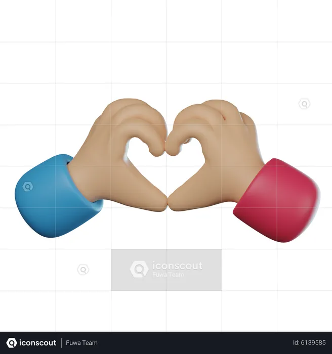 Geste de la main du coeur  3D Icon