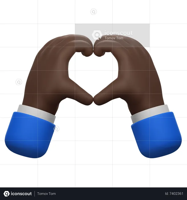 Geste des mains du coeur  3D Icon