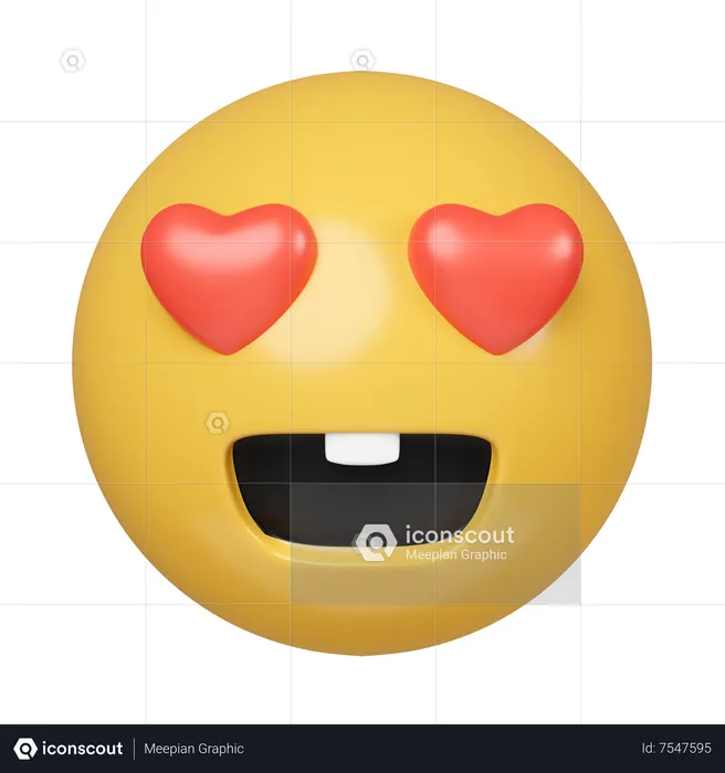 Oeil de coeur Emoji 3D Icon