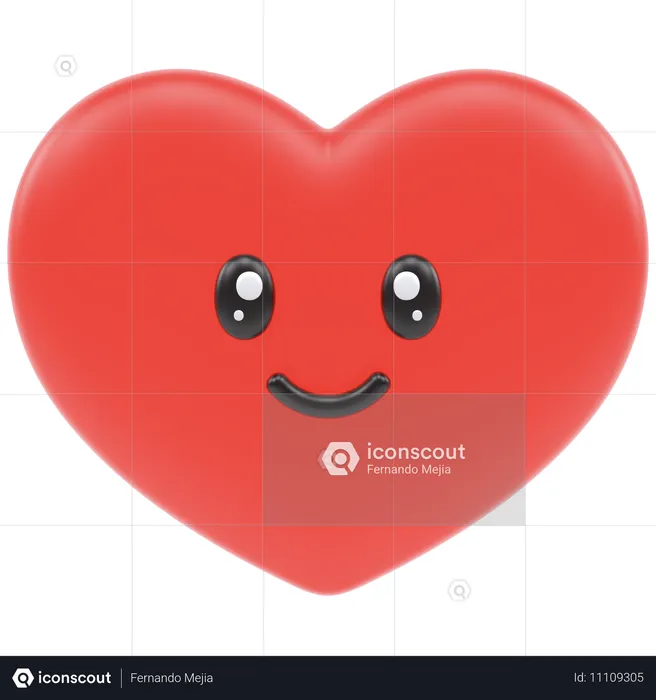 Sourire de coeur Emoji 3D Icon