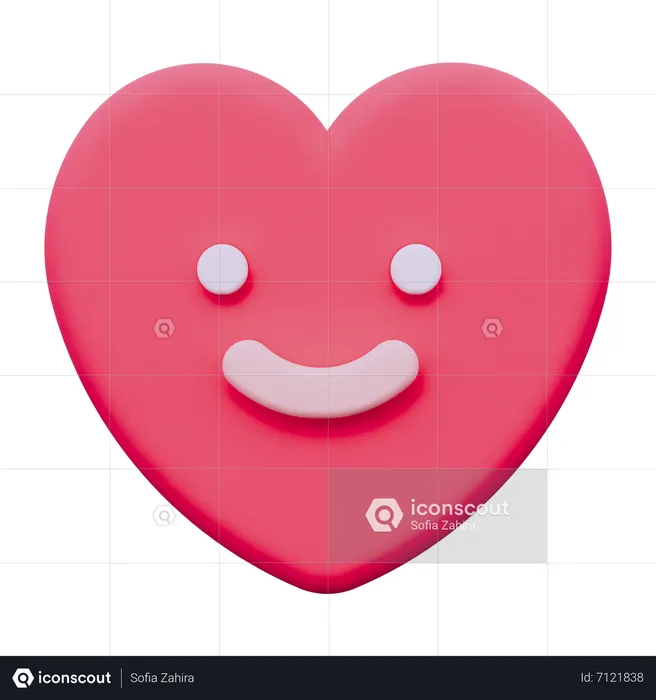 Sourire de coeur  3D Icon