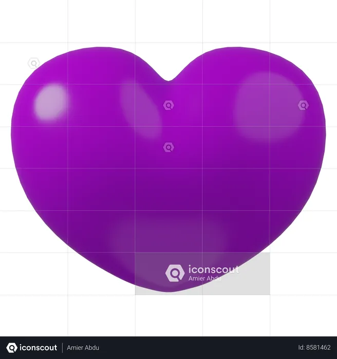 Cœur violet  3D Icon