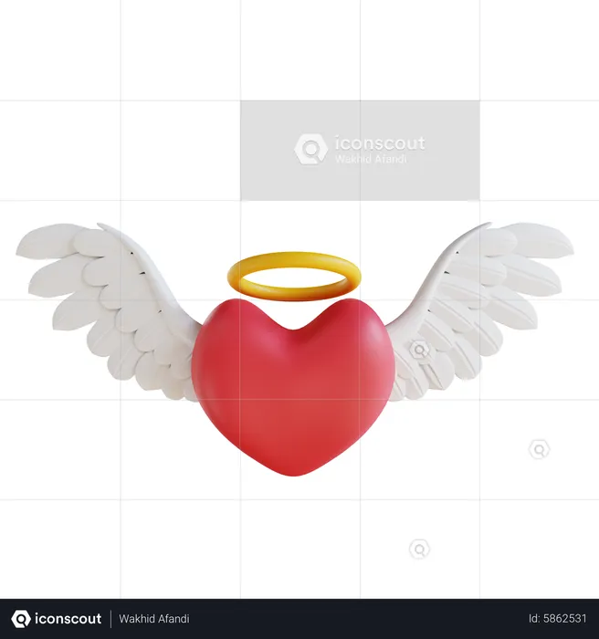 Coeur volant  3D Icon