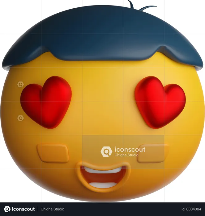 Emoji yeux coeur Emoji 3D Icon