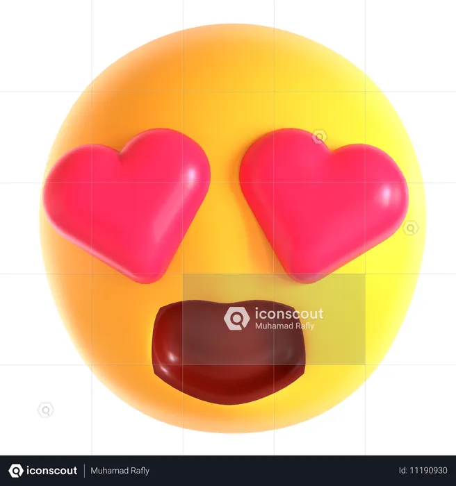 Emoji visage yeux coeur  3D Icon