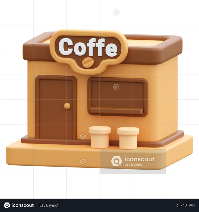 Coffe Shop  3D Icon