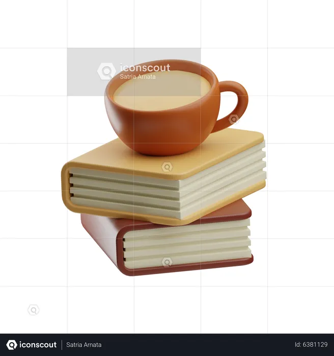 Coffee And Books  3D Icon