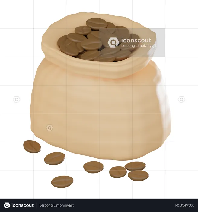 Coffee Beans Bag  3D Icon