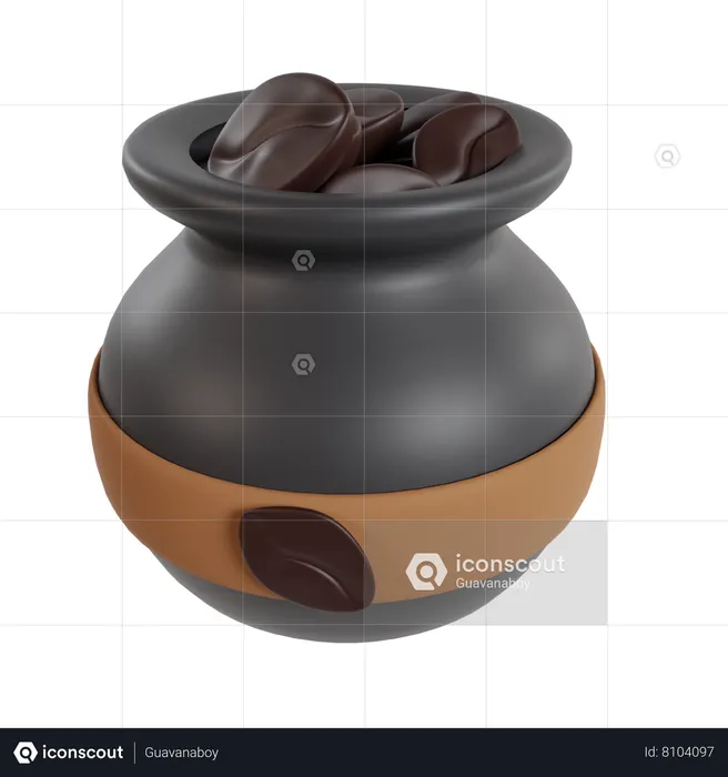 Coffee Beans Pot  3D Icon