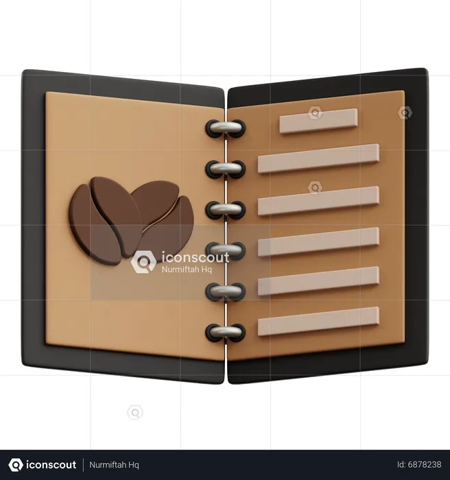 Coffee Book Menu  3D Icon