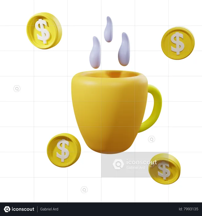 Coffee Coin  3D Icon