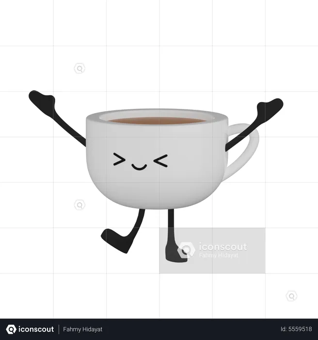 Coffee Cup Character  3D Icon