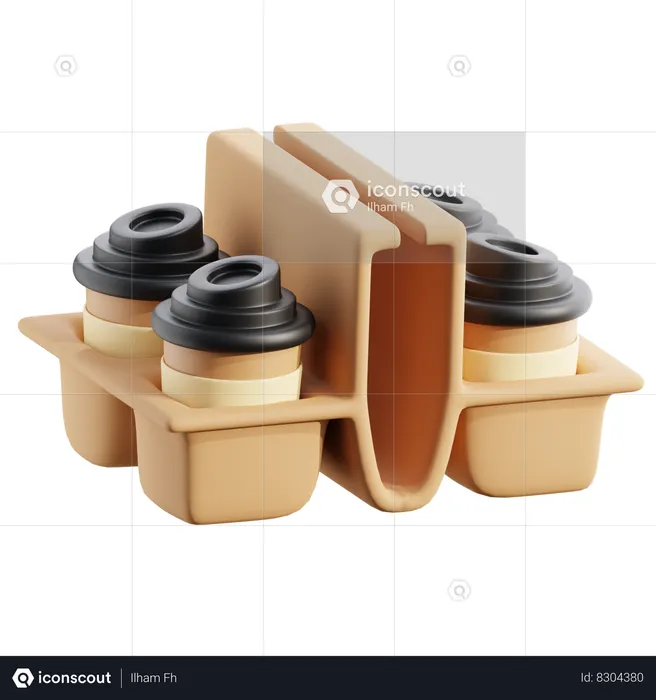 Coffee cup tray  3D Icon