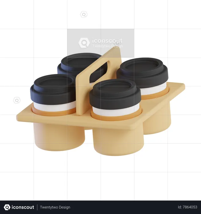 Coffee Cup Tray  3D Icon