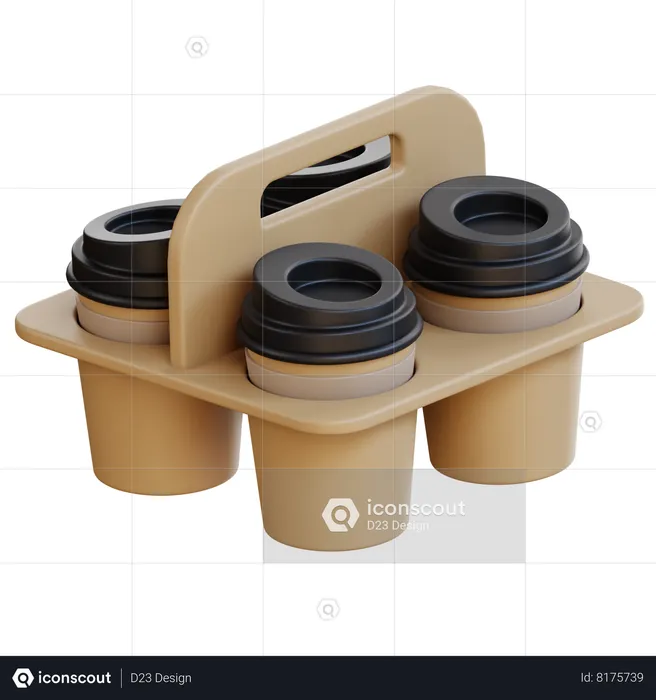 Coffee Cup Tray  3D Icon