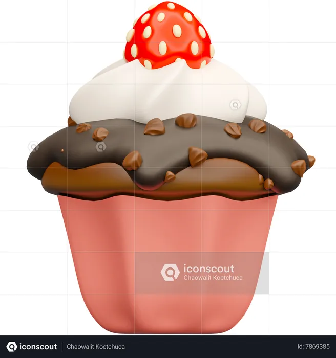 Coffee Cupcake  3D Icon