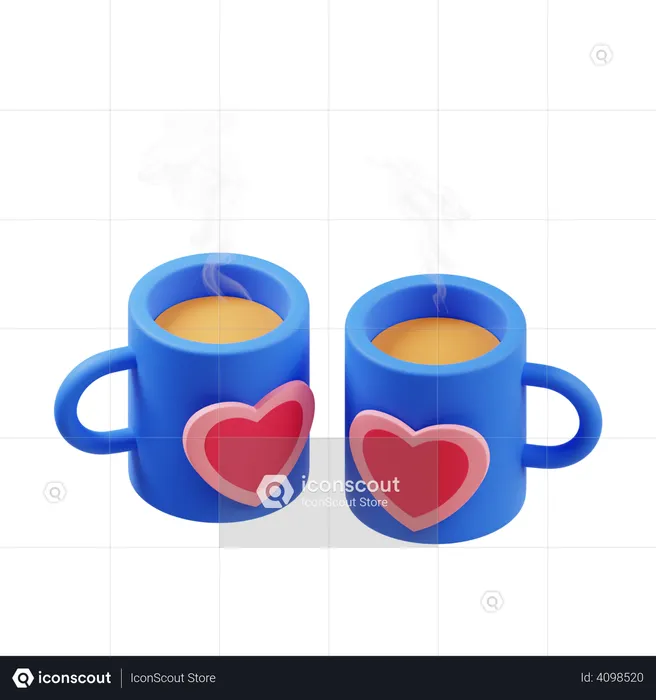 Coffee Date  3D Illustration