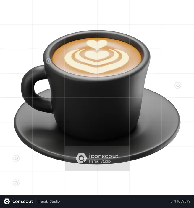 コーヒーラテ  3D Icon