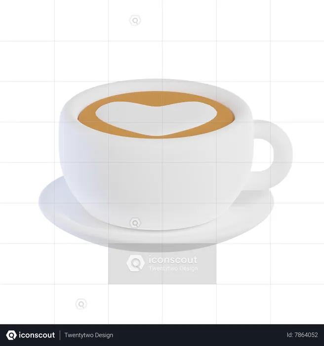 Coffee Latte Art  3D Icon