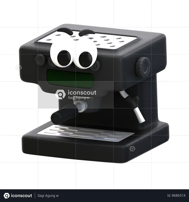 Coffee Maker Cartoon  3D Icon