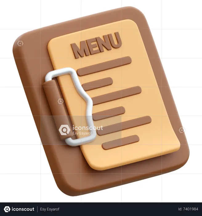 Coffee Menu  3D Icon