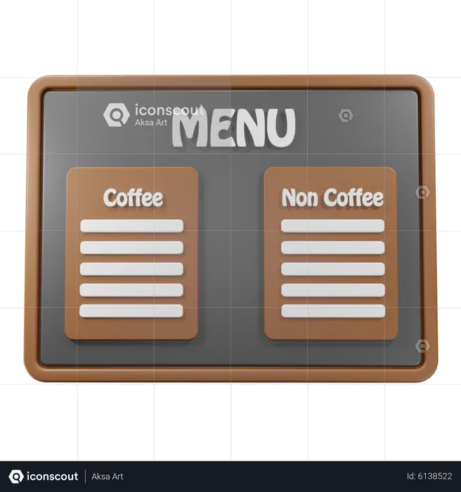 Coffee Menu  3D Icon