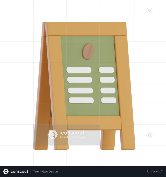 Coffee Menu Board  3D Icon