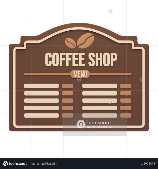 Coffee menu board  3D Icon